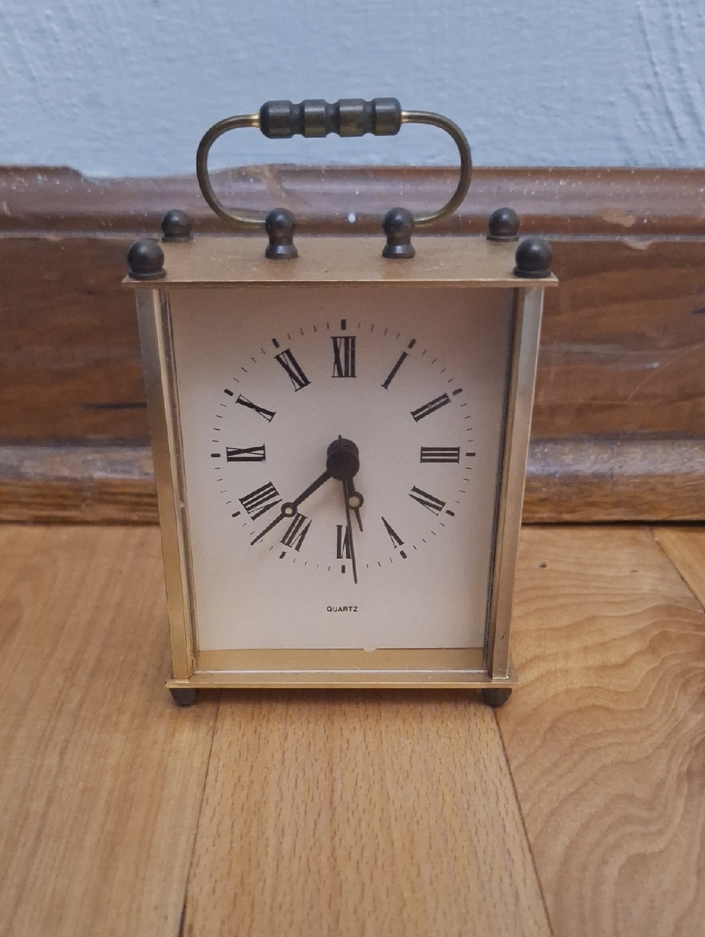 Brass Finish Carriage Table Clock - Gold